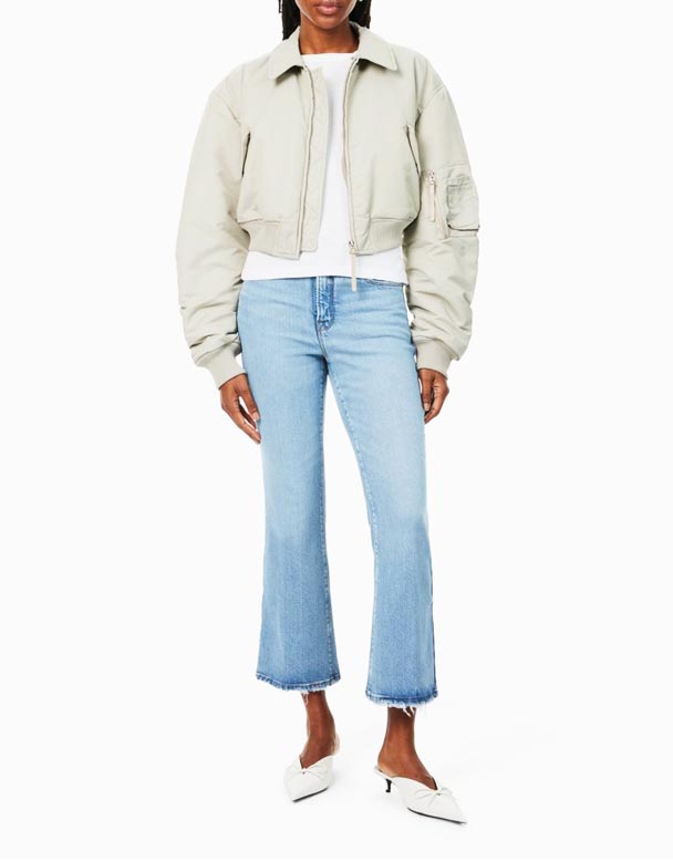 CHW01006 Ga bra ben gröda Mini Boot-ben mid-rise stretch-denim jeans