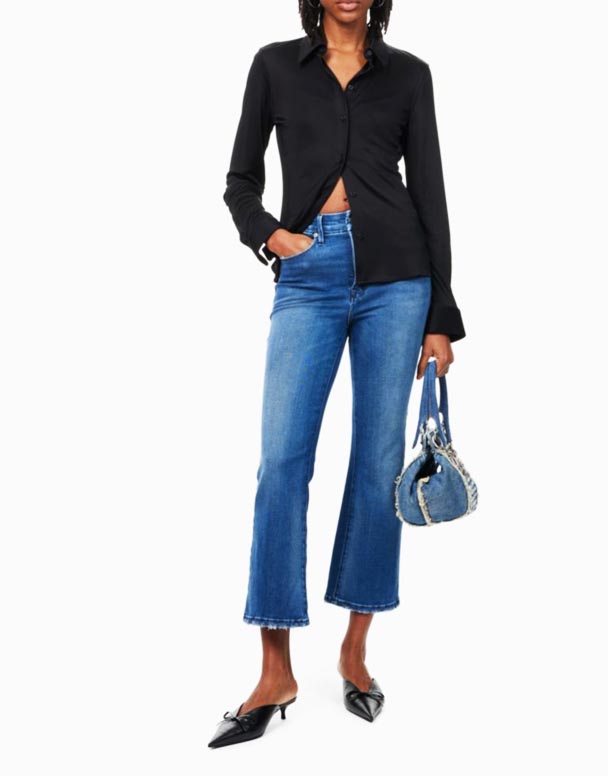 CHW01008 bra ben gröda Mini Boot-ben mid-rise stretch-denim jeans