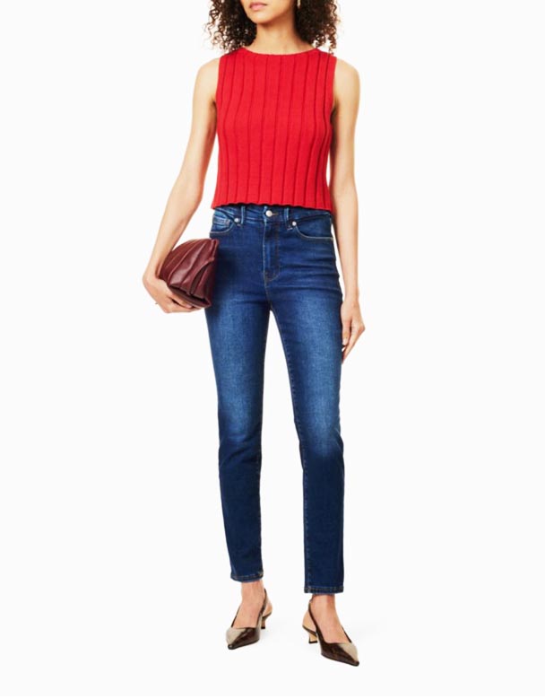 CHW01017 höghus mager stretch-denim jeans