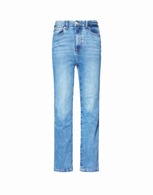 CHW01029 bleka-tvätta raka ben mid-rise stretch-denim blend jeans