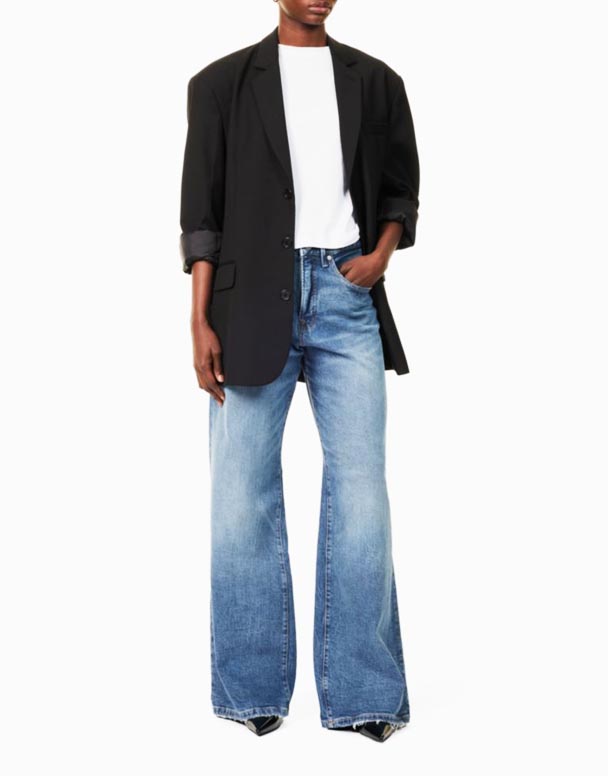 CHW01041 Good Ease Jeans mit weitem Bein, mittelhoher Leibhöhe und Denim-Mischung