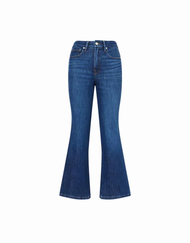 01045 Góðir Fætur Uppskera Lítill Stígvél Teygja-Denim Gallabuxur