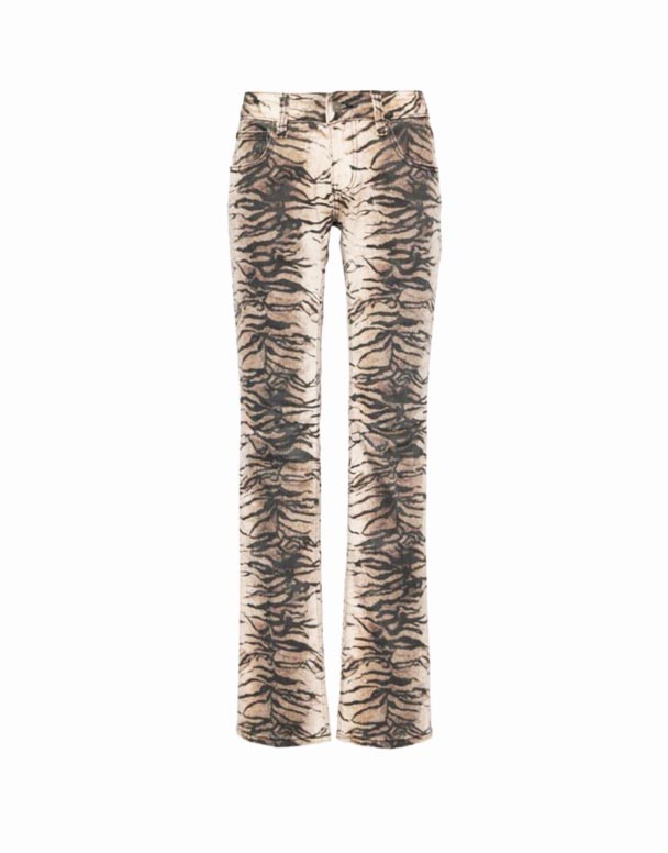 CHW01088 Cooper animal-print straight-leg low-rise stretch-denim amajean