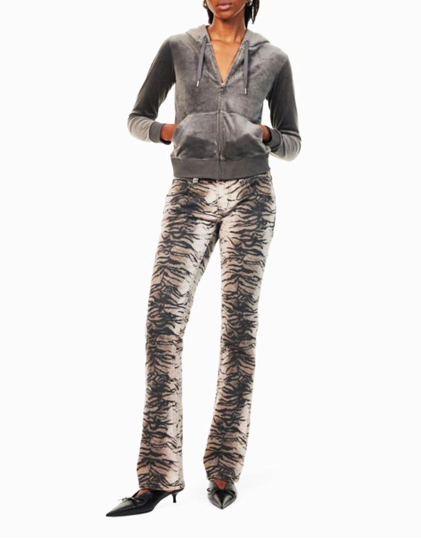CHW01088 Cooper animal-print straight-leg low-rise stretch-denim amajean
