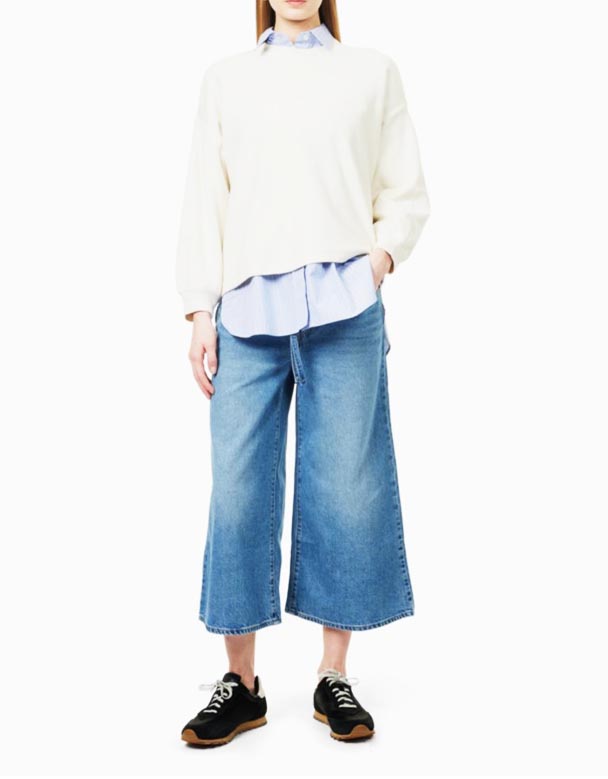 CHW01110 XL Culotte شلوار جین جین بلند و بلند