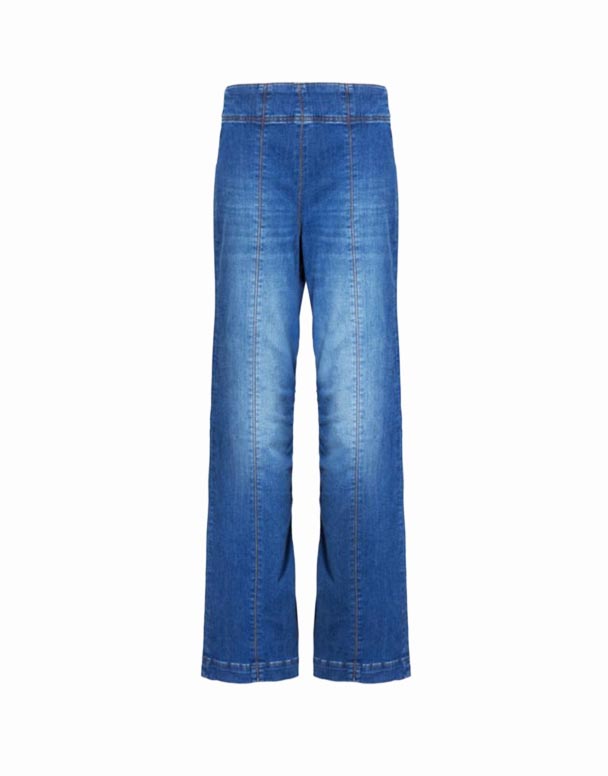 CHW01171 Kick Flare Travel faded-wash dżinsy z wysokim stanem z prostymi nogawkami