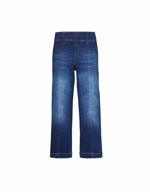CHV01173 iki yamaq cibli alovlu jeans, uzanan denim və təkrar polyester orta uyğun kəsilmiş şalvar