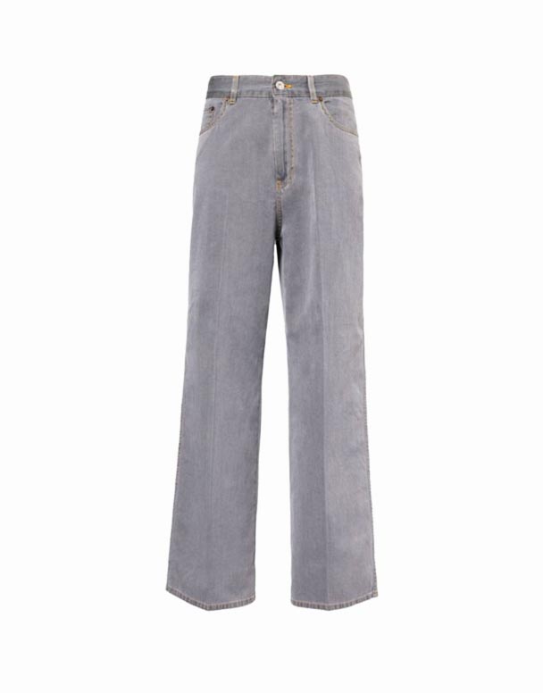 CHW01183 Wide-Leg vyšívané-Branding Denim Jeans
