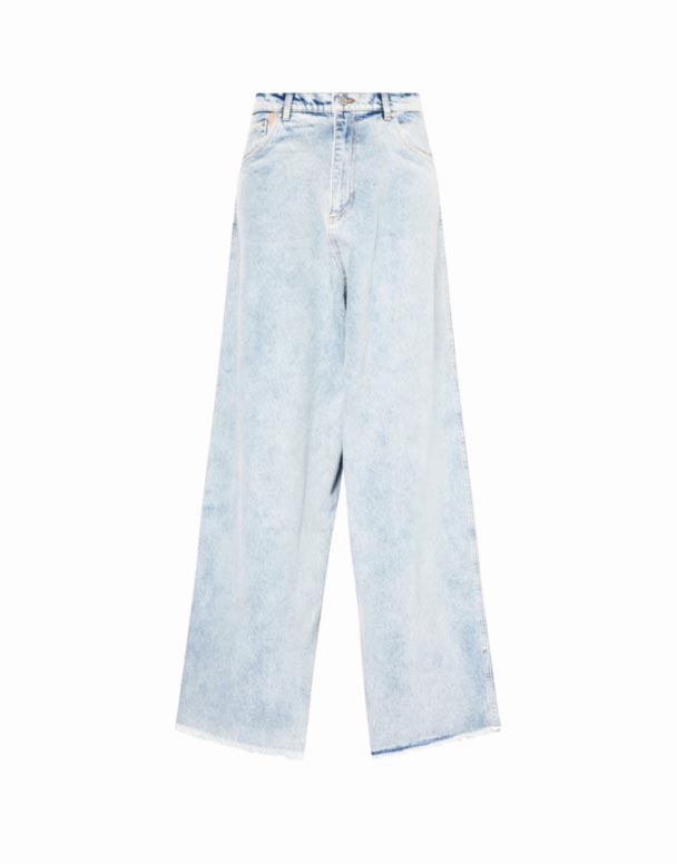 CHW01229逆ワイドレッグリラックスデニムジーンズ