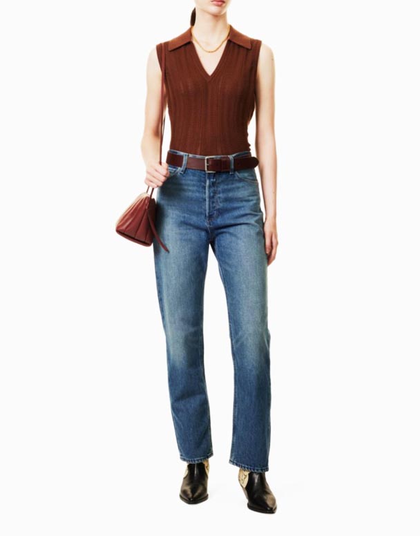 CHW01266 Jeans mit geradem Bein und hohem Bund der Marke Sawyer