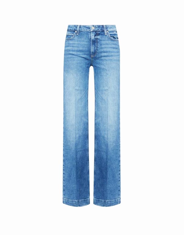 CHV01272 Leenah slim-fit plačių kojų ruožas-džinsiniai džinsai