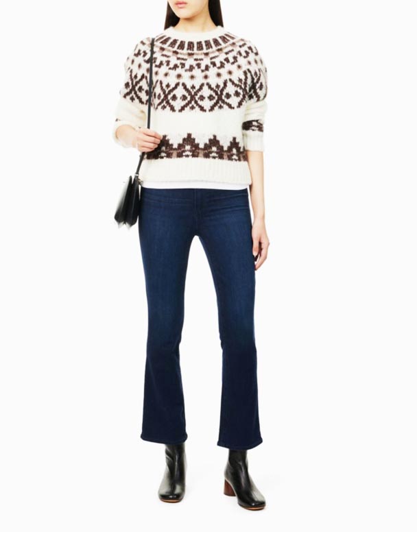 CHW01292 Jeans denim stretch berkobar bertingkat tinggi Claudine