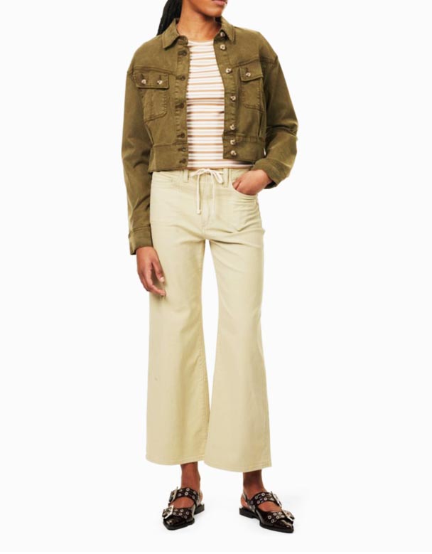 CHW01297 Pantalón Vaquero Elástico De Tiro Alto con Lazo en la Cintura Ari