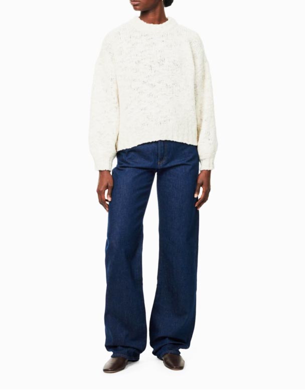CHW01324 Jeans de mezclilla de tiro alto con parche de la marca Sawyer