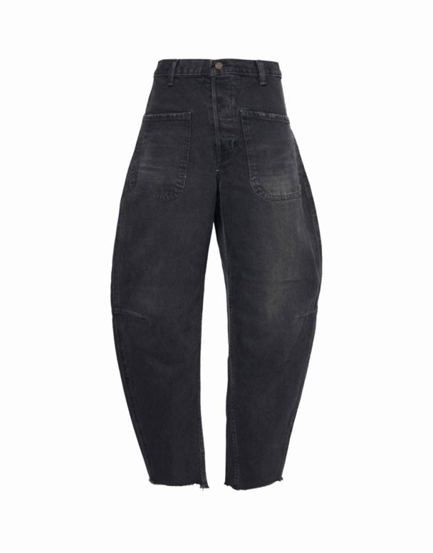 CHW01341 Jean en denim coupe décontractée à jambe évasée