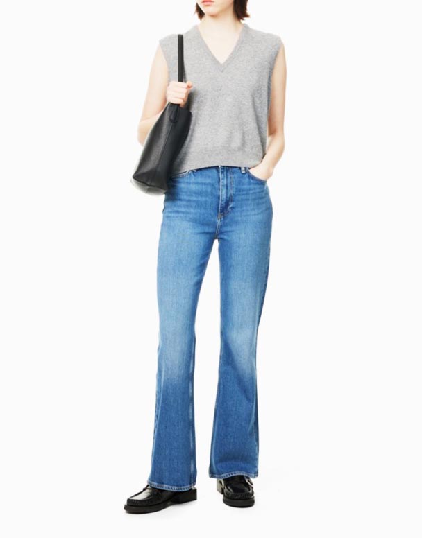 CHW01364 Peyton Peregangan Mid-Rise Kaki Melebar-Jeans Denim