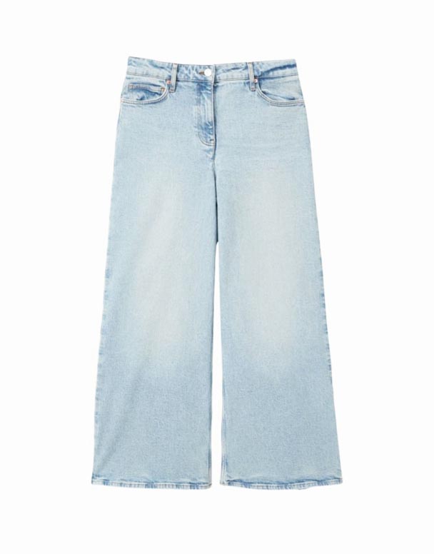 Chv01387 Crete brede ben mid-rise stretch denim-blend jeans