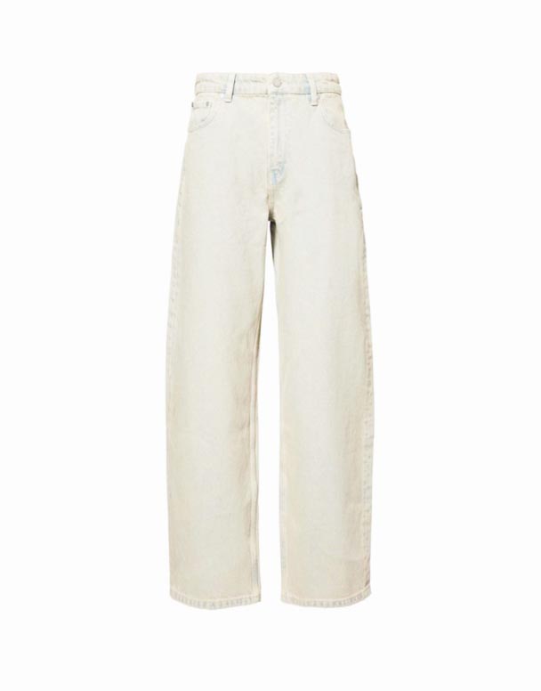 CHV01392 gamintojas-pleistras penkių kišenių balionas-kojos aukštybinių Denim-Blend džinsai