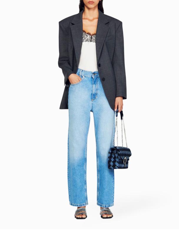 CHW01407 Bibi jeans a vita bassa a gamba dritta