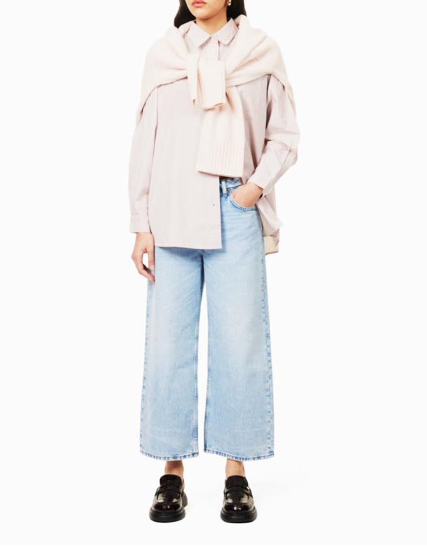 CHW01429 Taylor Jeans mit mittelhohem Crop-Bein und fünf Taschen