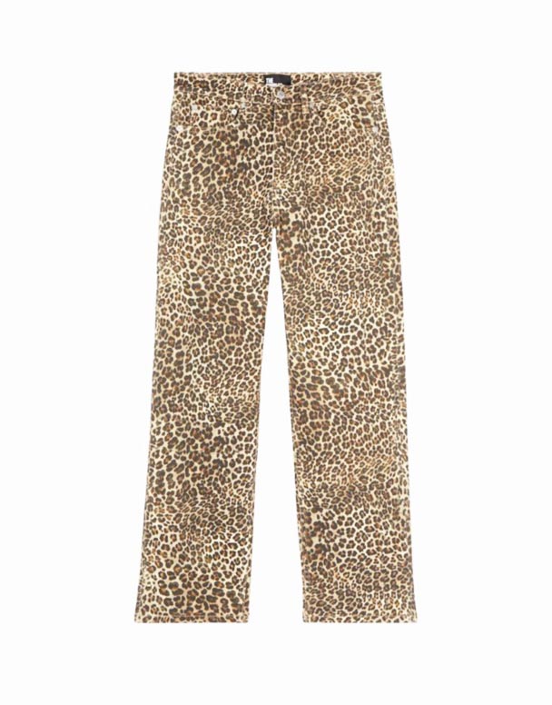 CHV01463 Leopardo-modelio vidutinio aukščio ruožas-denim boyfriend jeans
