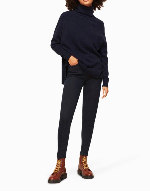 CHW01511 Jean skinny taille mi-haute en denim stretch sculpté