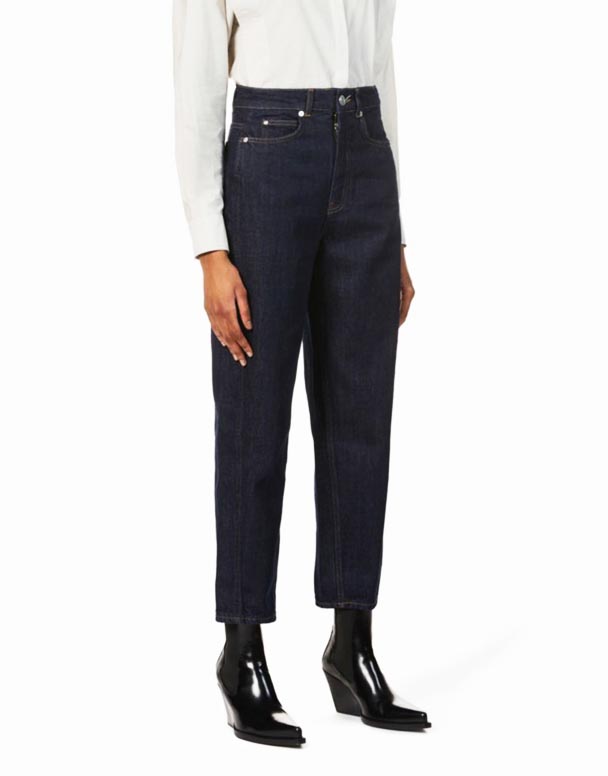 CHW01516 Jean droit taille haute authentique